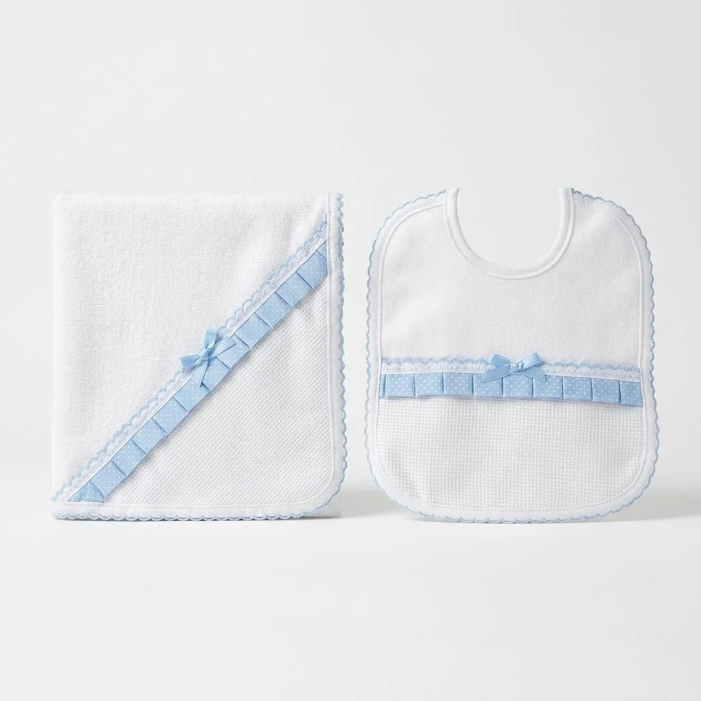 Conjunto Bebé em algodão Fralda + Babete