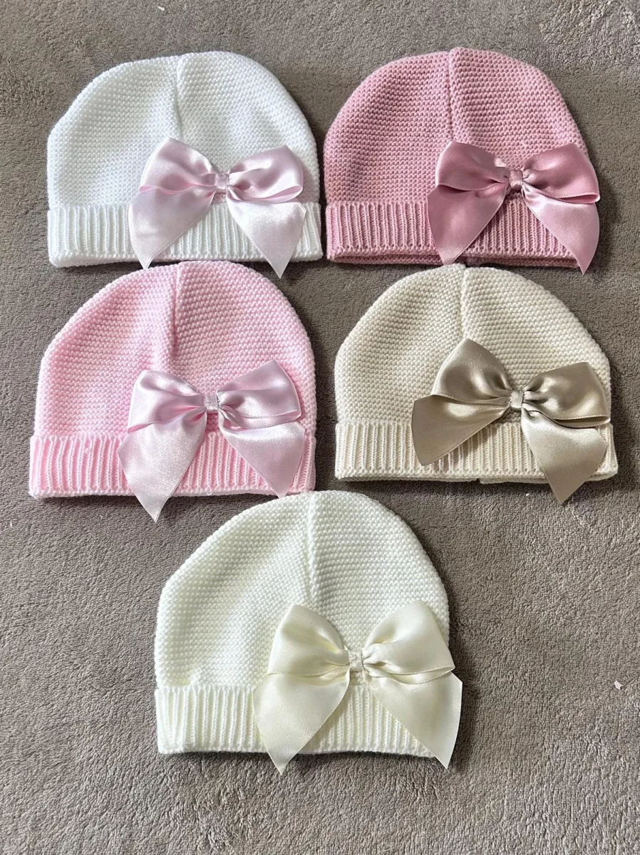 Gorro Bebé Malha Com Lacinho