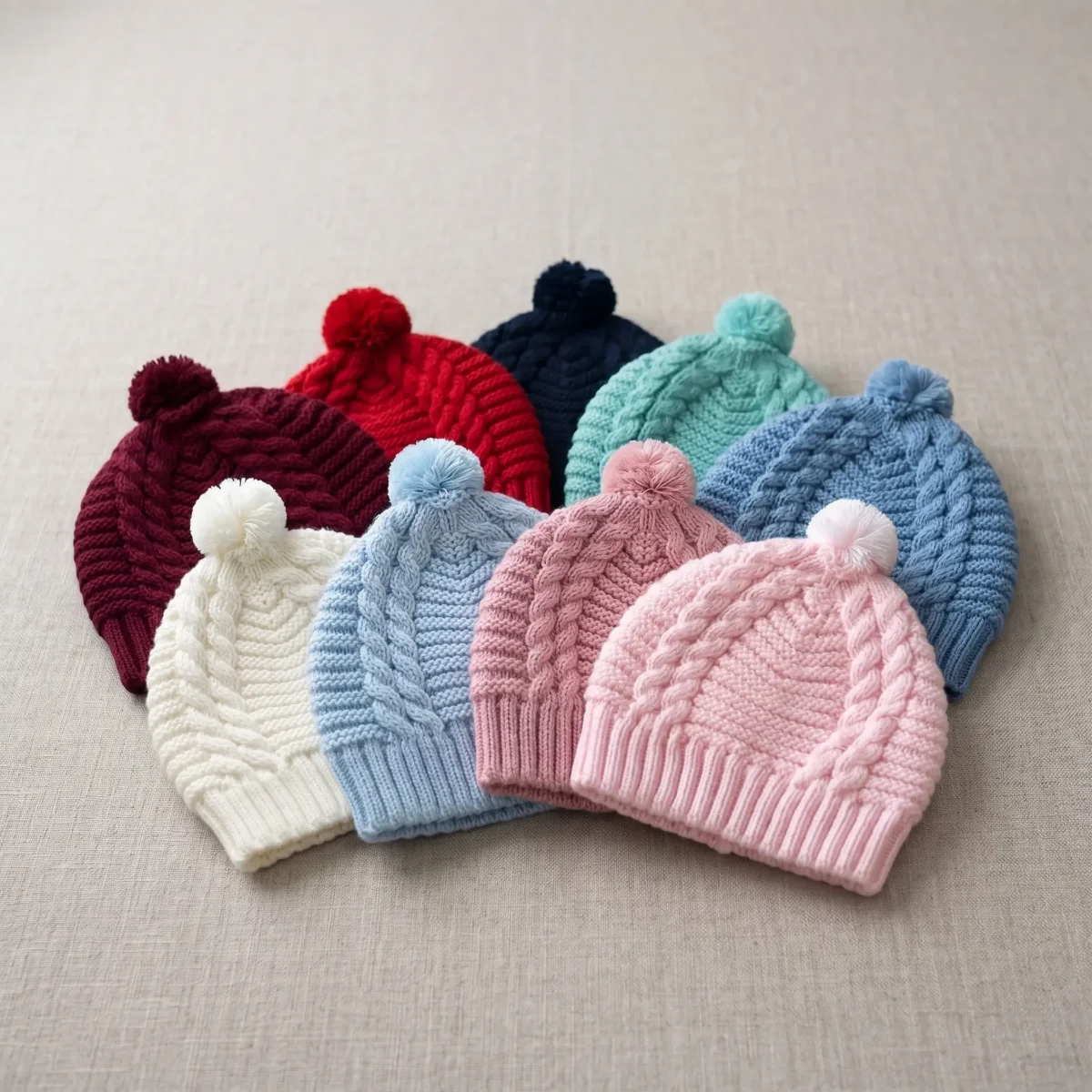 Gorro Bebé Malha c/ Pompom