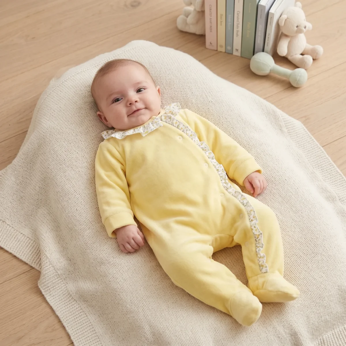 Babygrow em Veludo Flores