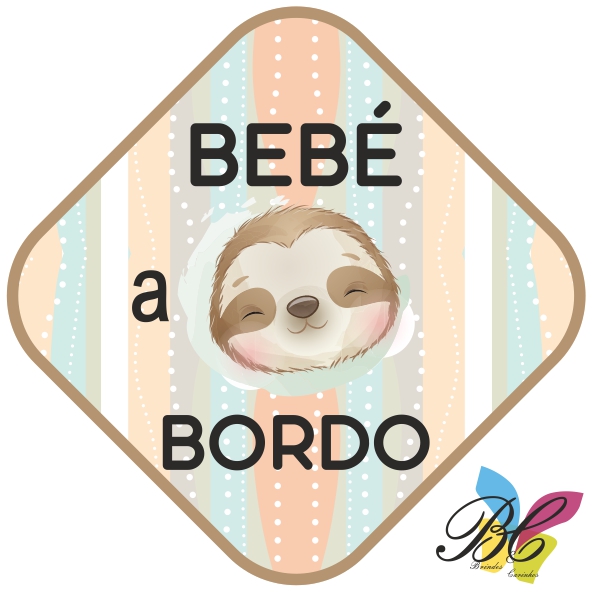 Autocolantes bebé a bordo preguiça