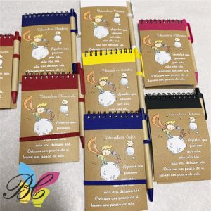 cadernos de notas com caneta, principezinho / professores