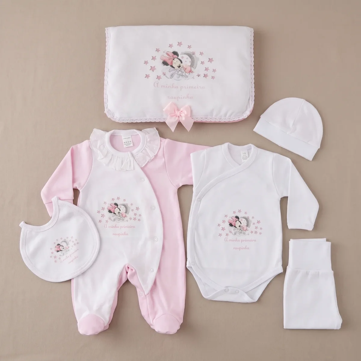 Conjunto 1ªRoupinha em Veludo Mickey e Minnie na Lua - Image 3