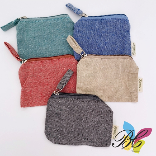 Porta-moedas algodão reciclado