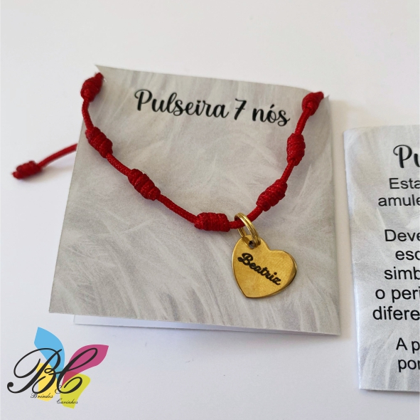 Pulseiras 7 nós, medalha com nome