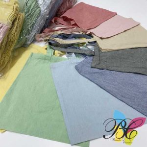 Sacos algodão reciclado coloridos com alças / Tote bags