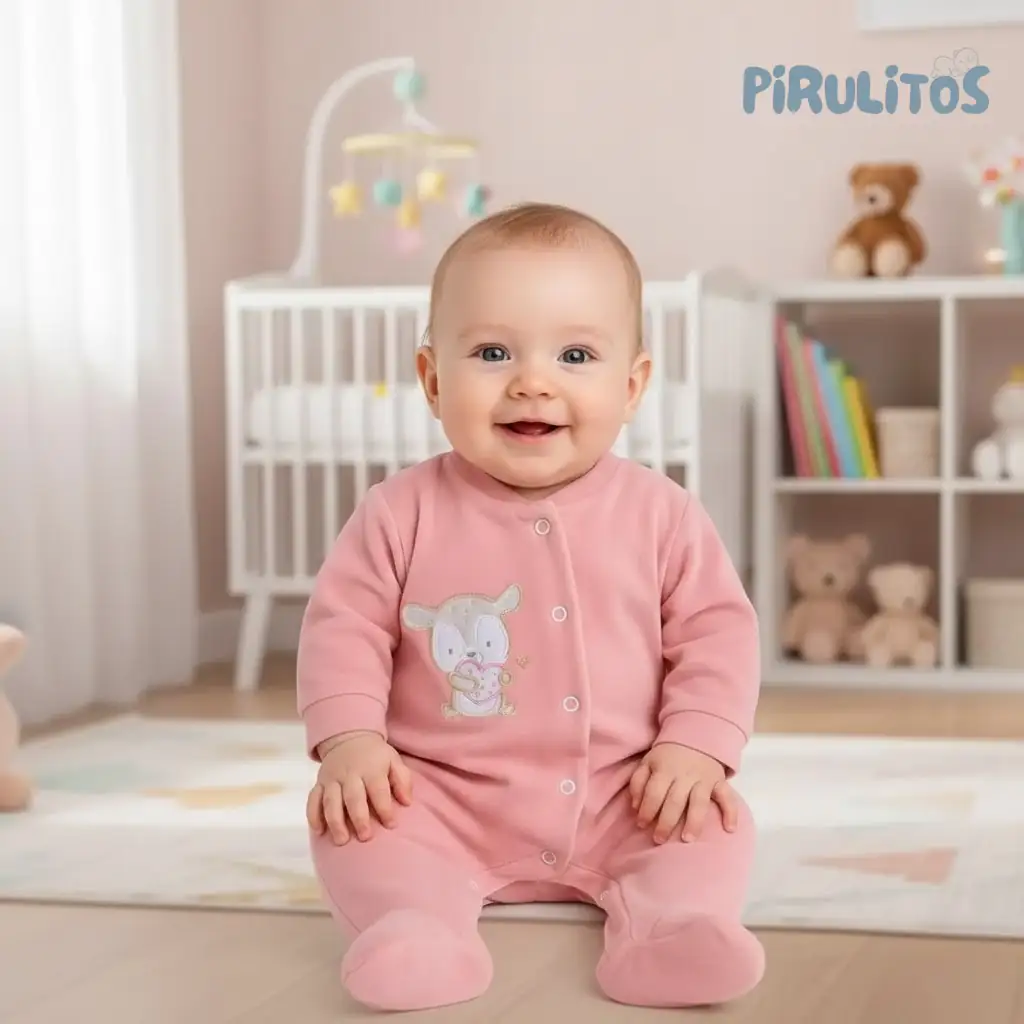 Babygrow em Veludo Bordado Coelho Coração